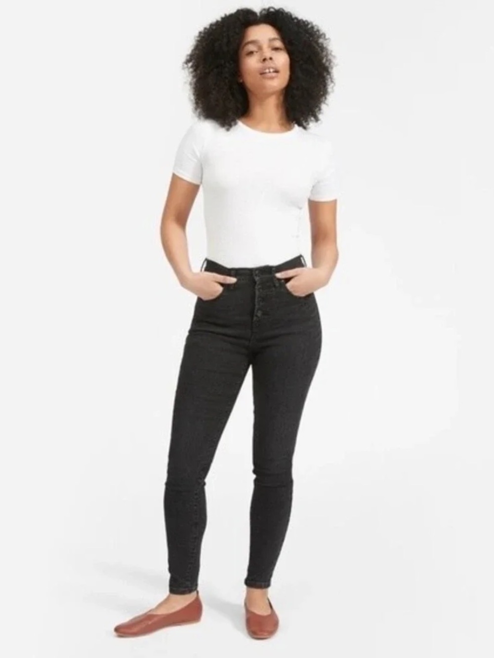 Everlane Black Jeans with Button Fly High Rise Skinny Women’s Size